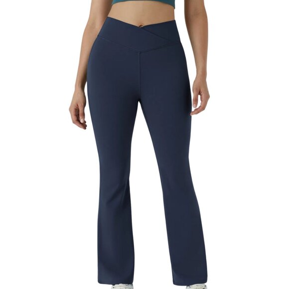 HALARA High Waist Crossover Flare Leggings Navy Extra Large (16) NWOT - Picture 2 of 12